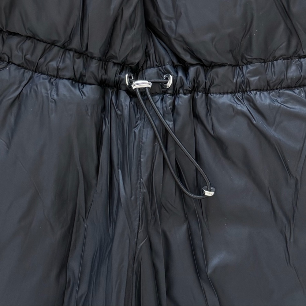 Massimo Dutti Black Water-Repellent Puffer Jacket Size S Drawstring Waist - Picture 11 of 16